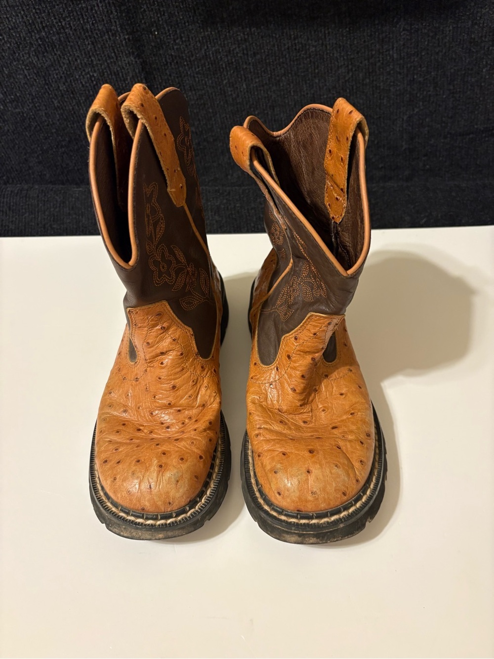 Women’s Roper boots Brown Two-Tone Leather Western Boots